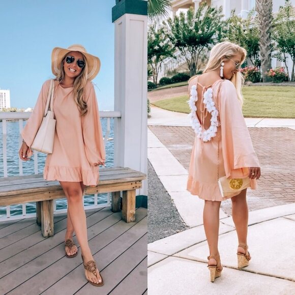 "Sundress" Cannelle Dress in Nude Peach size M/L - Picture 1 of 8